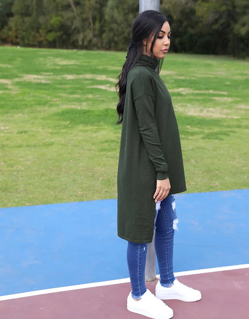 Pullover High Roll Neck Sleeve