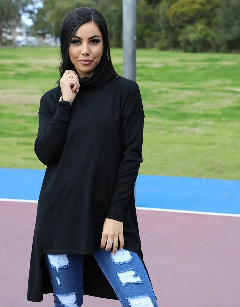 Pullover High Roll Neck Sleeve
