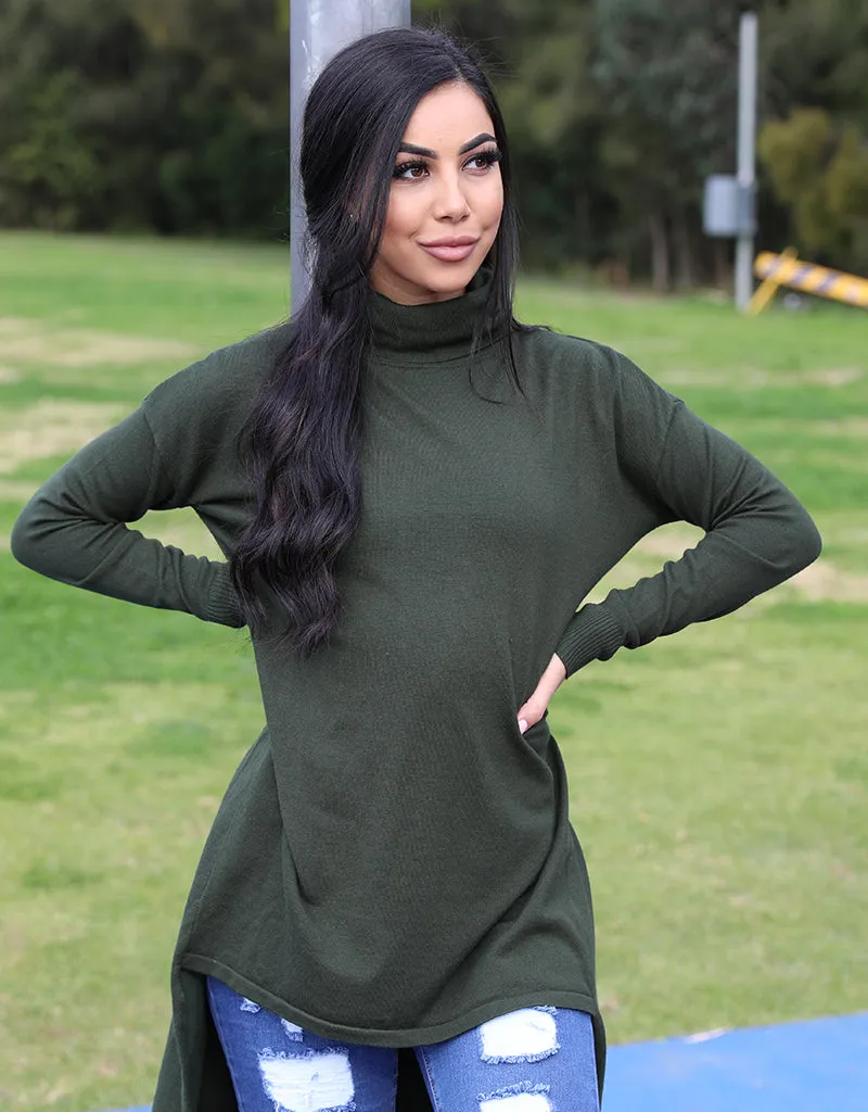 Pullover High Roll Neck Sleeve