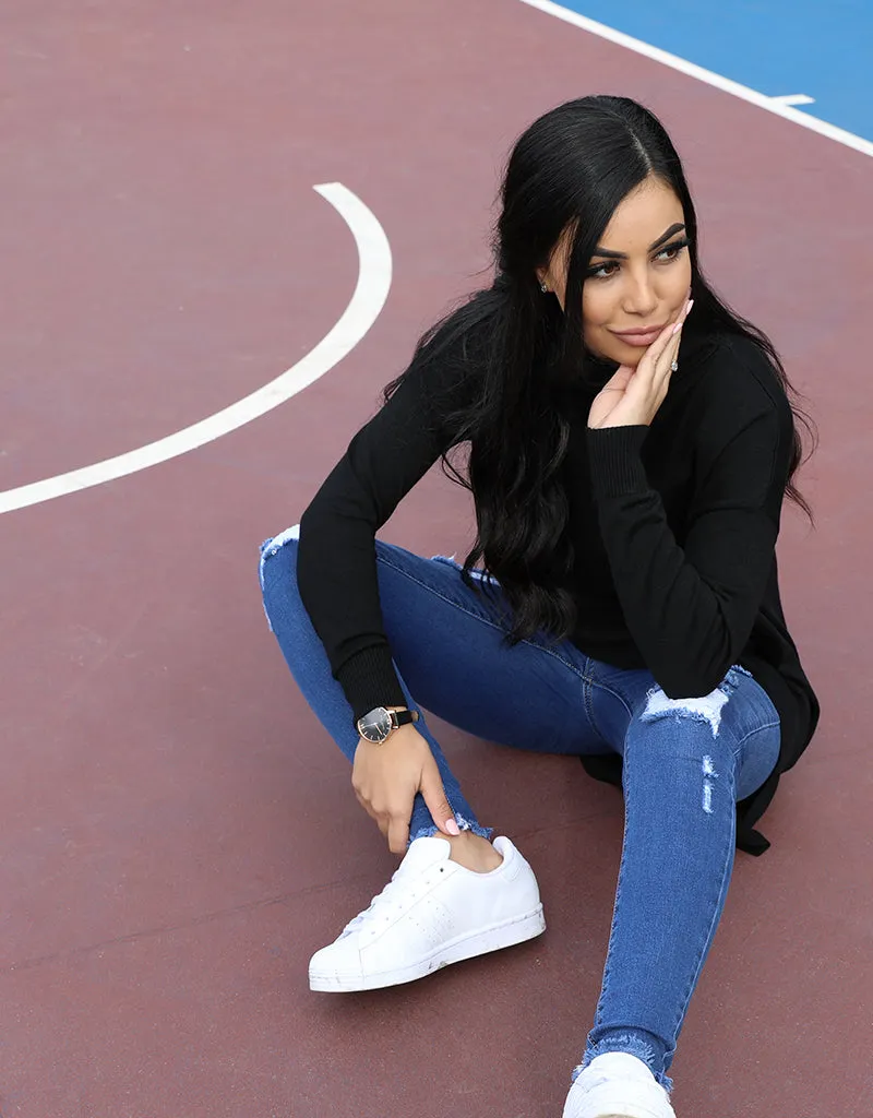 Pullover High Roll Neck Sleeve