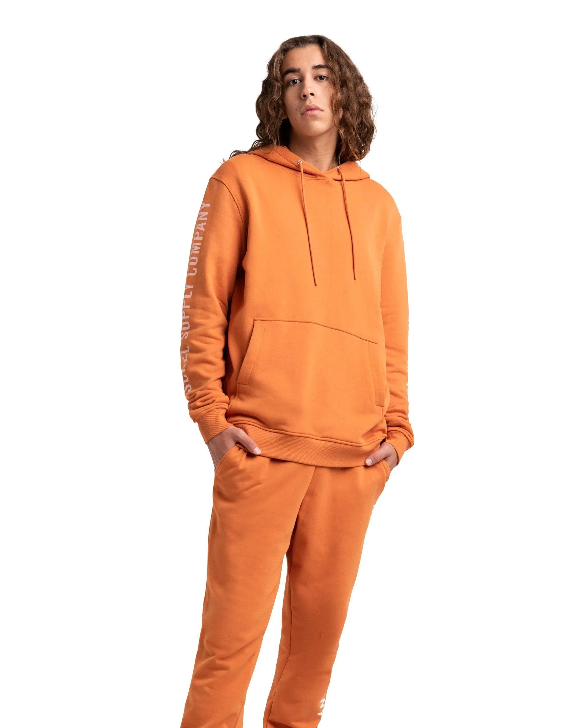 Pullover Hoodie Sleeve Print Sleeve Print Papaya/Rosewater