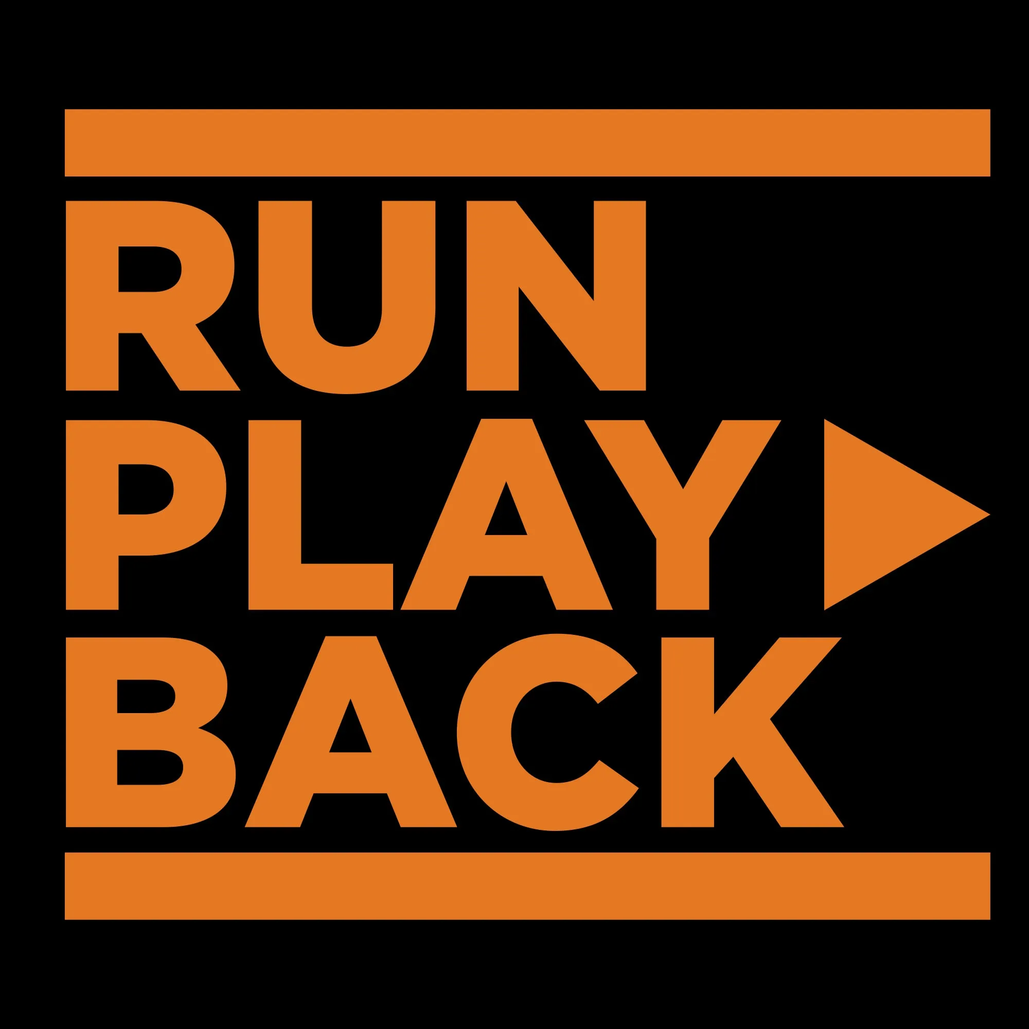 RunPlayBack Logo Pullover Hooded Sweatshirt- Black