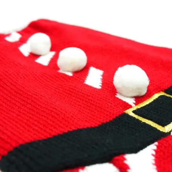 SANTA GIRL RED SWEATER DOG DRESS