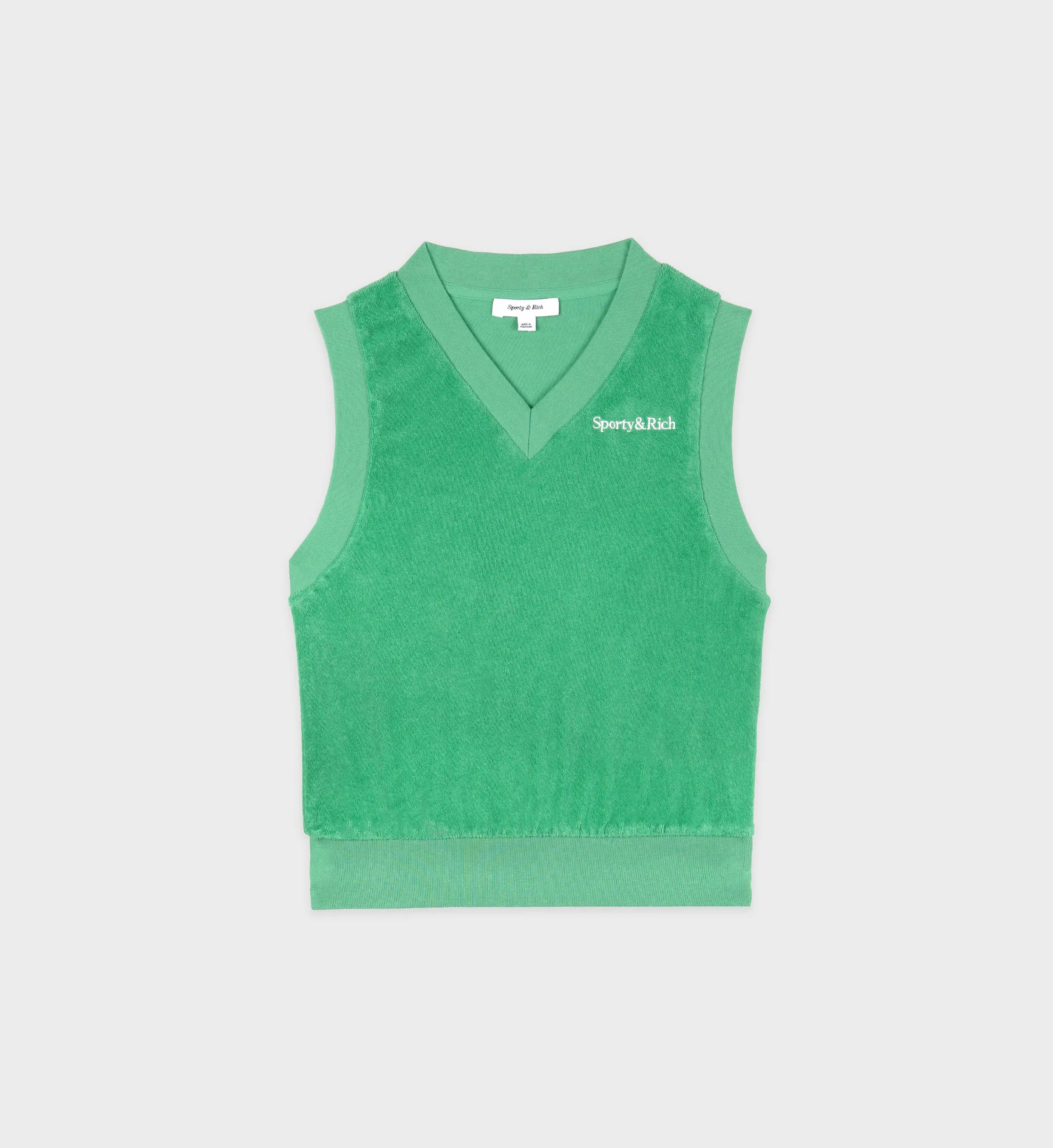 Serif Logo Terry Vest - Verde/White