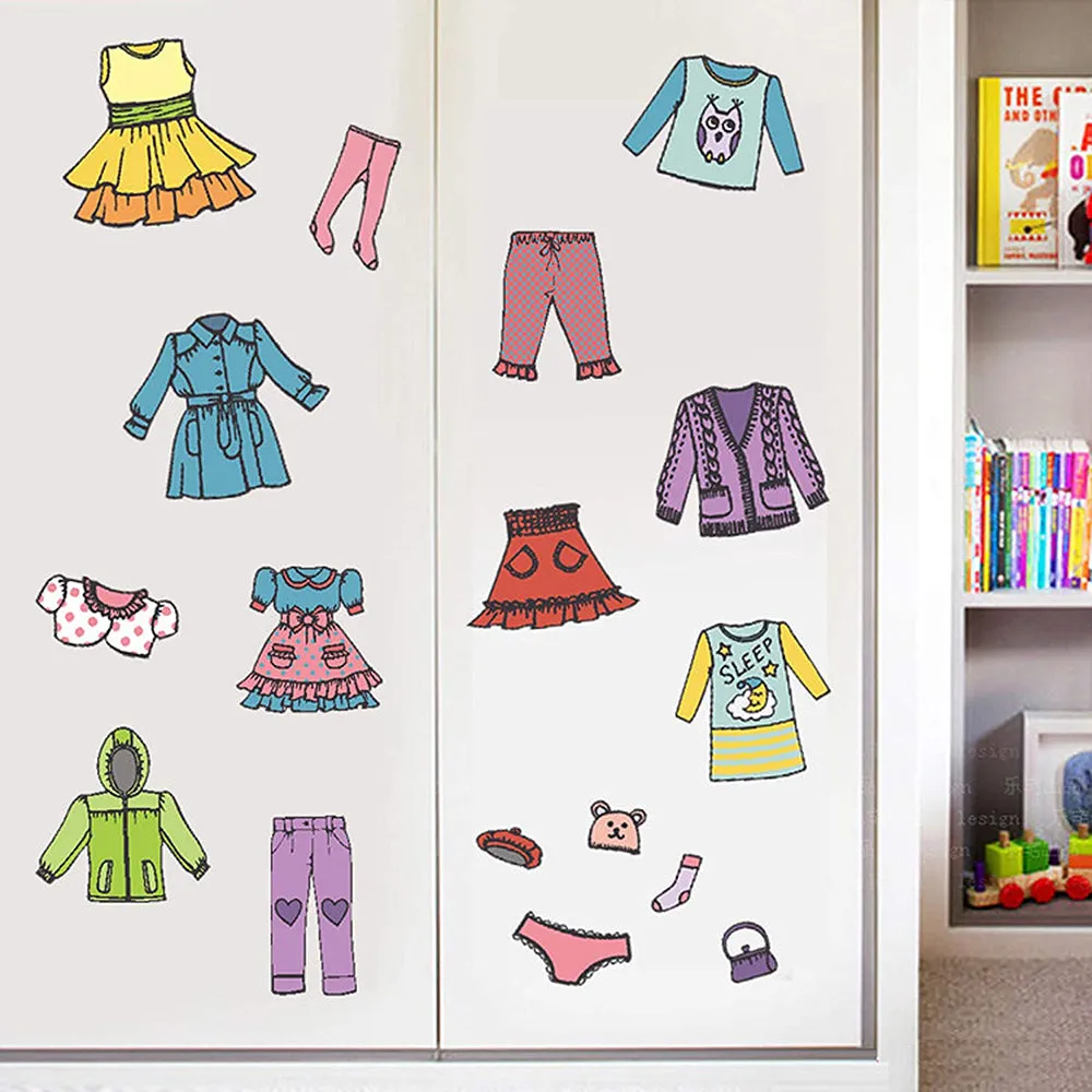 Set of 2 Sheet Dresser Clothing Decal Label Wardrobe Drawer Clothing Classification Stickers