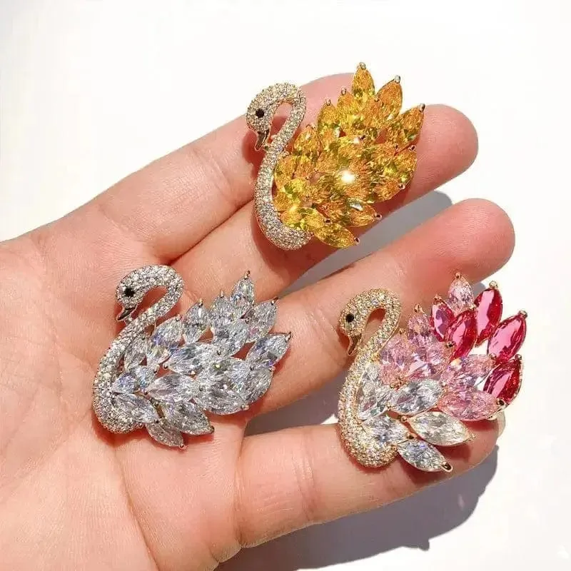 Shop Zircon Swan Brooch Pin - A Stunning Accessory for Your Wardrobe