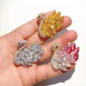 Shop Zircon Swan Brooch Pin - A Stunning Accessory for Your Wardrobe