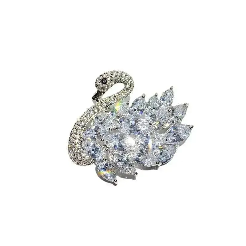 Shop Zircon Swan Brooch Pin - A Stunning Accessory for Your Wardrobe