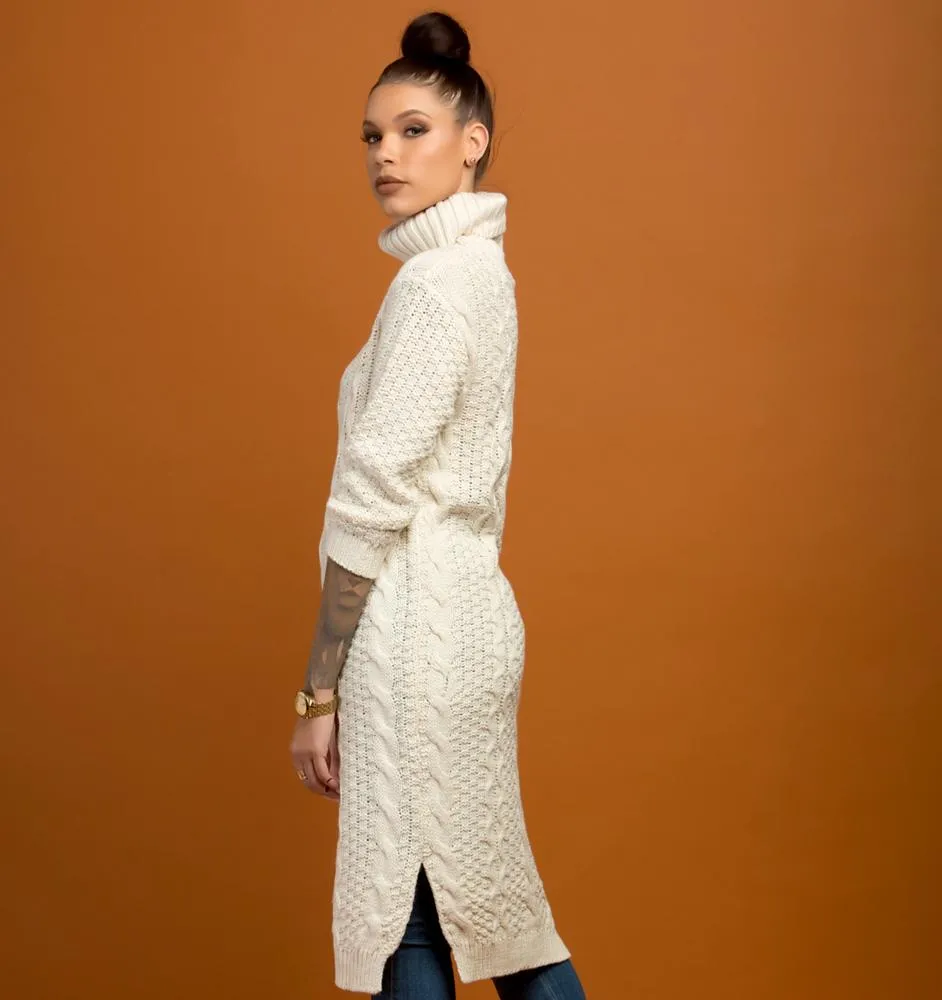 SOFI CREME KNIT SWEATER DRESS