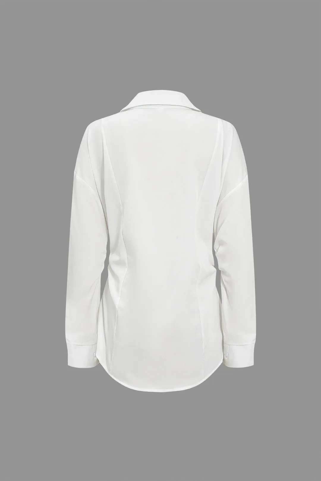 Solid Button Long-Sleeve Shirt
