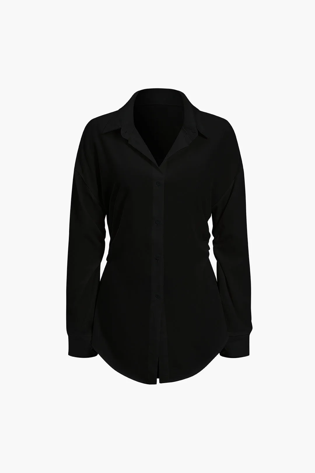 Solid Button Long-Sleeve Shirt