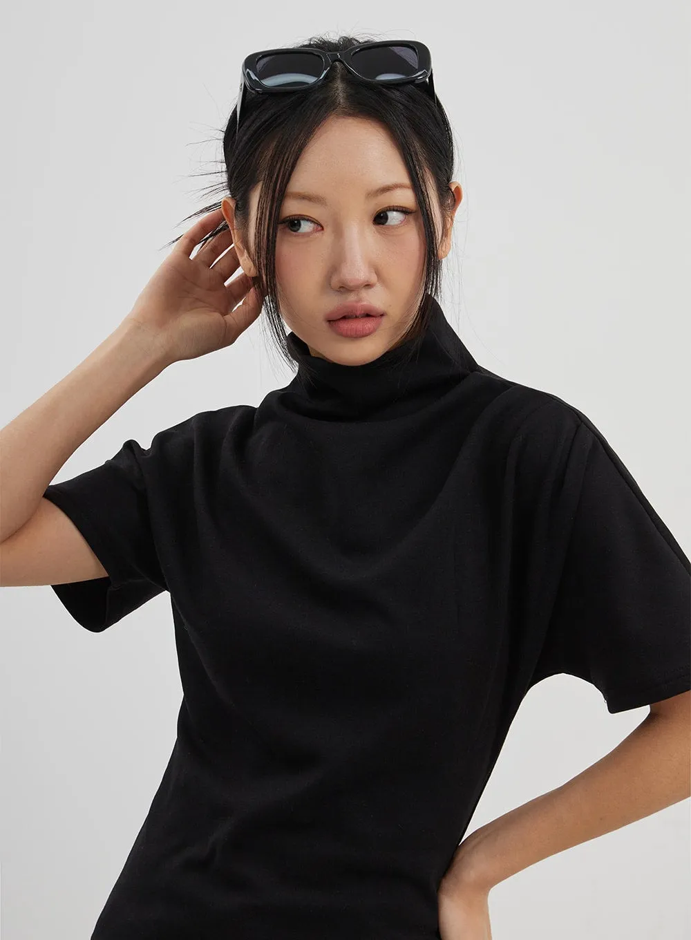 Turtleneck Short Sleeve Mini Dress CJ330