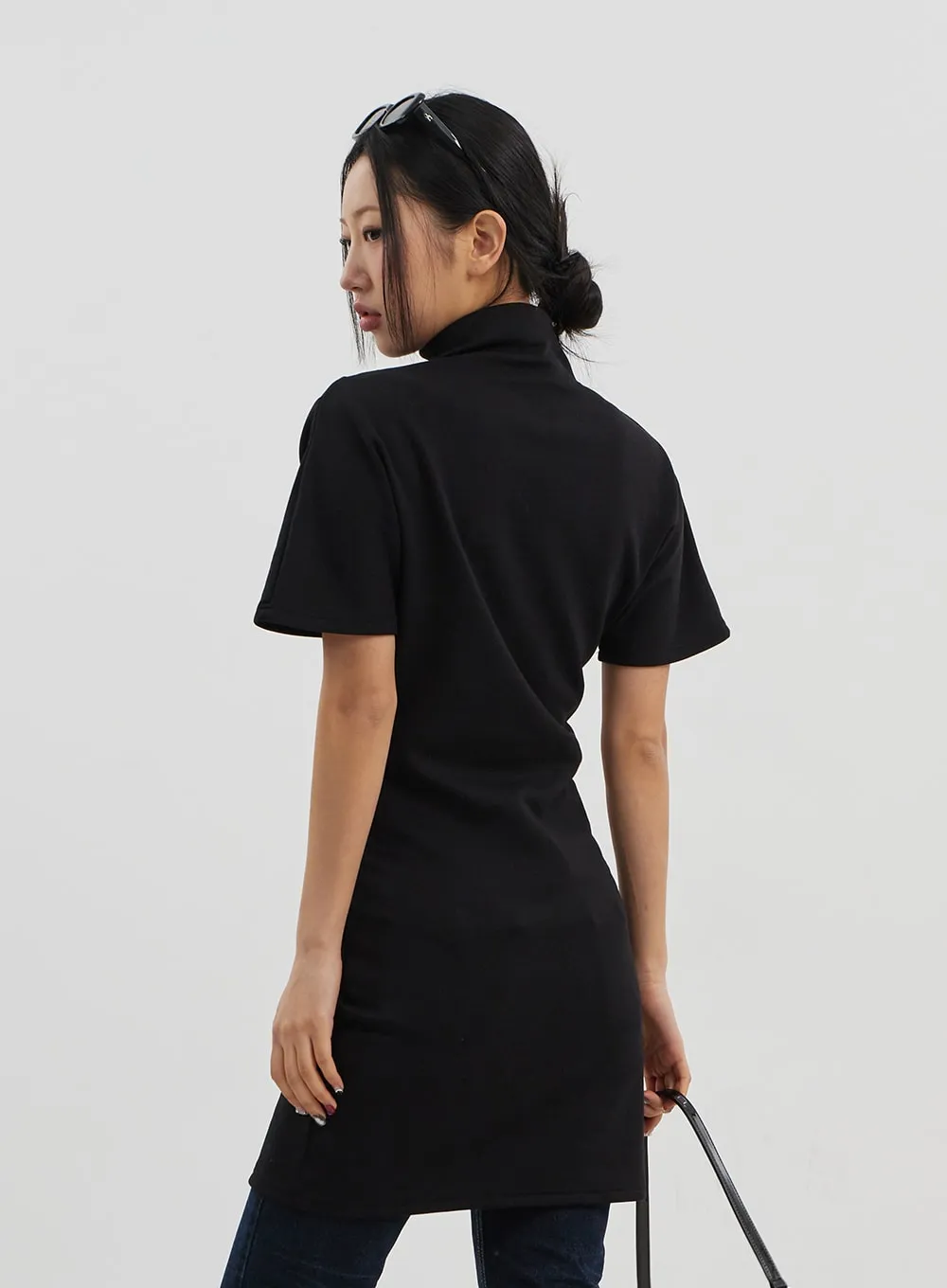 Turtleneck Short Sleeve Mini Dress CJ330