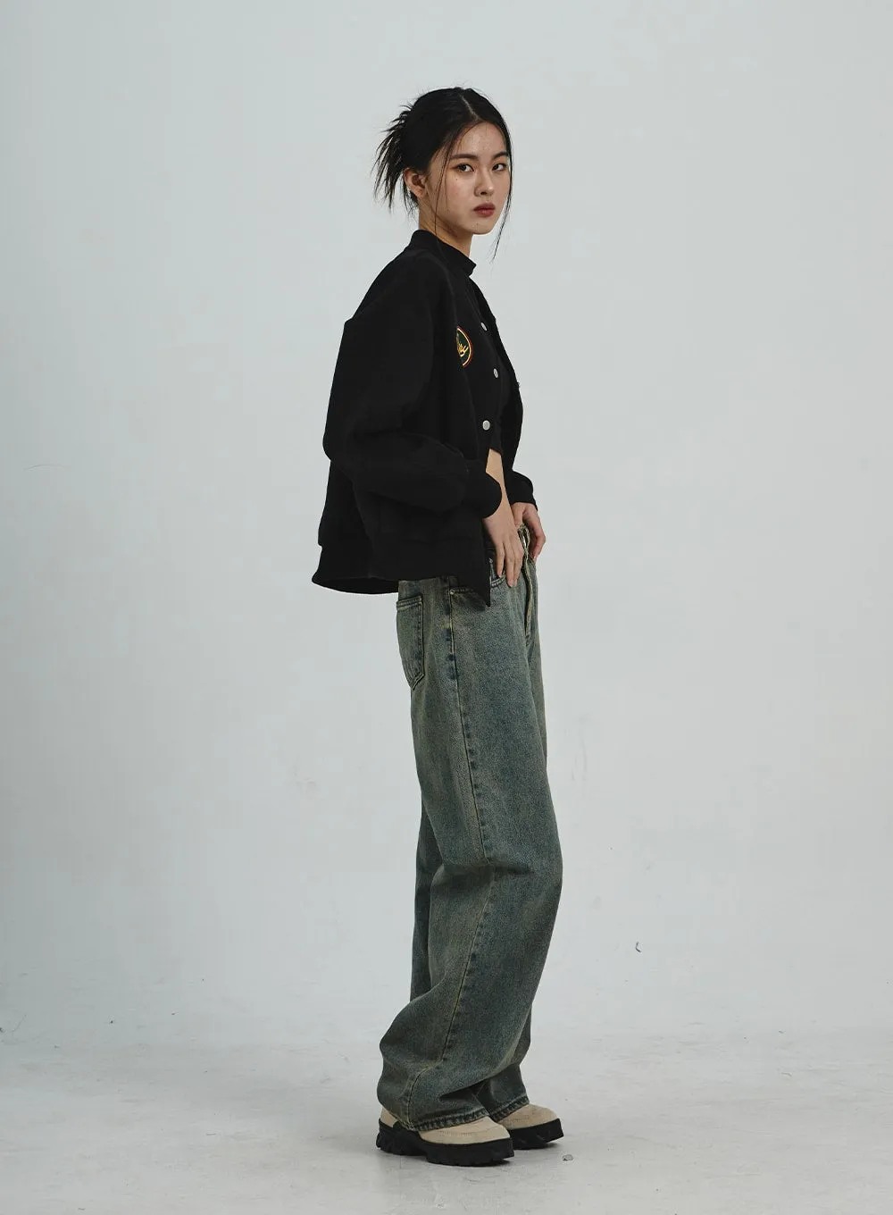Vintage Washing Wide Leg Jeans CD06