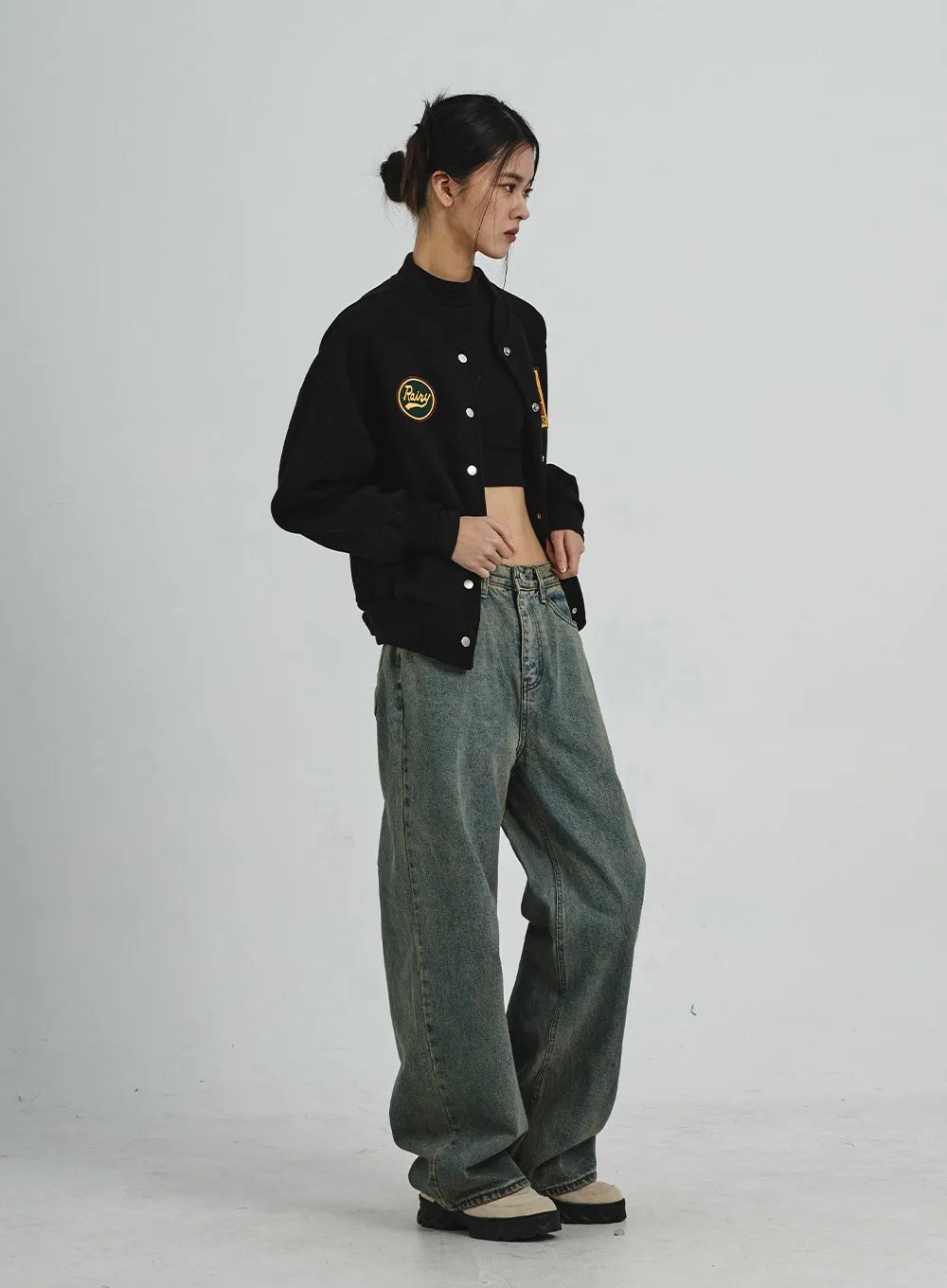 Vintage Washing Wide Leg Jeans CD06