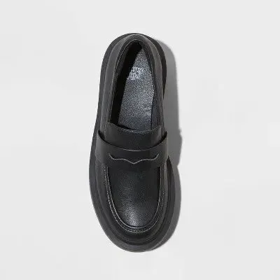 Wild Fable Women Slip-On Loafer Platform Low Heel Leather Memory Foam Insole