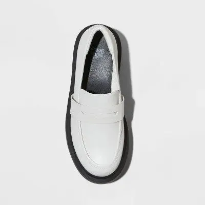 Wild Fable Women Slip-On Loafer Platform Low Heel Leather Memory Foam Insole