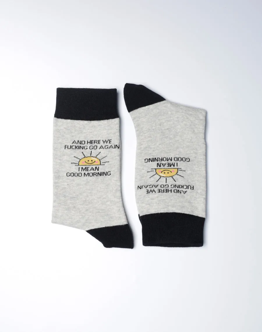 Women's I Mean Good Morning Funny Crew Socks