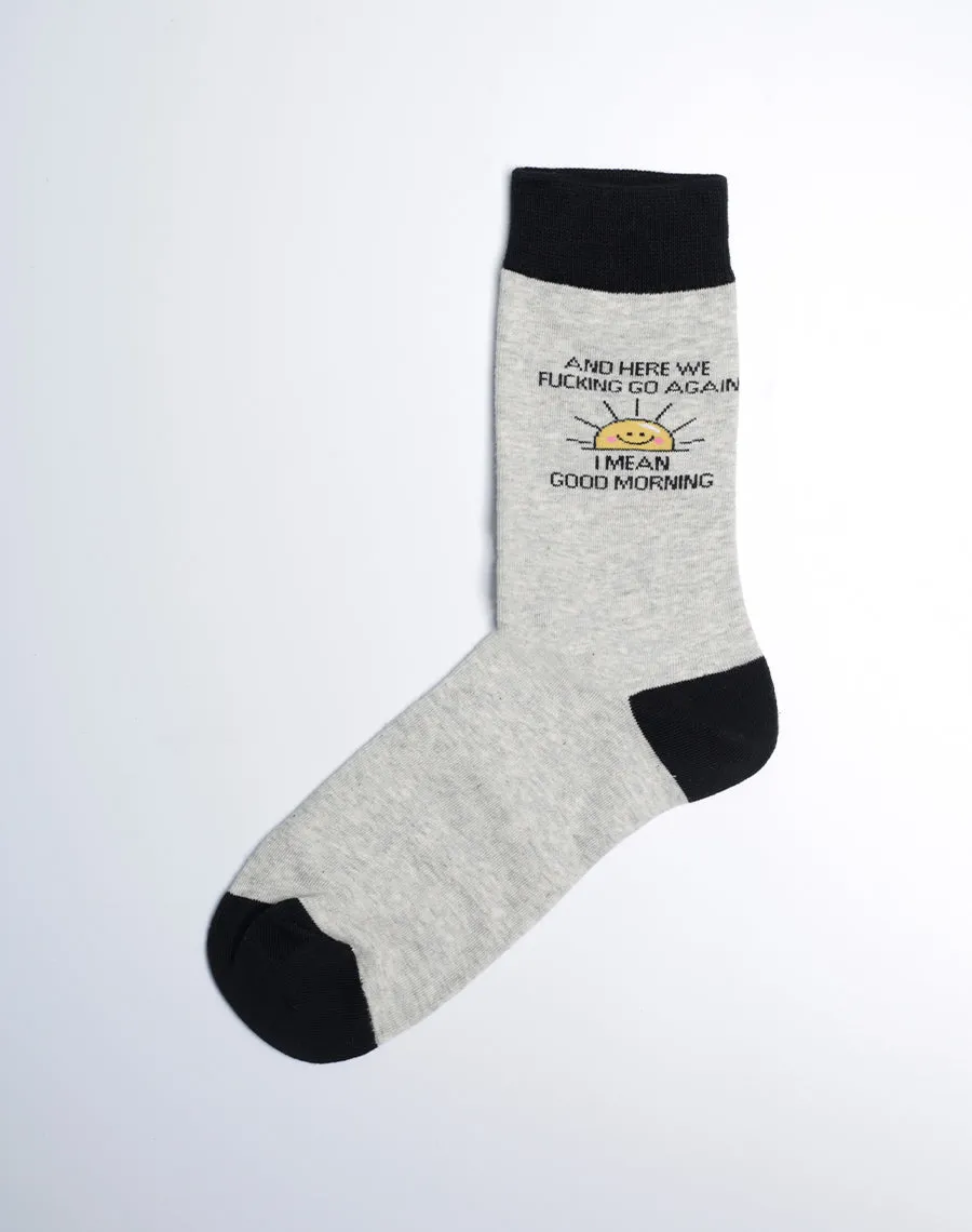 Women's I Mean Good Morning Funny Crew Socks