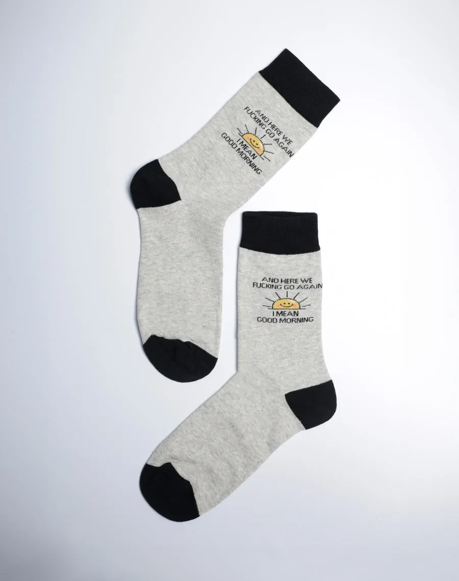 Women's I Mean Good Morning Funny Crew Socks