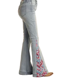 Women's Rock & Roll Hooey Patch Print Trouser Jean