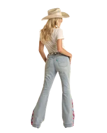 Women's Rock & Roll Hooey Patch Print Trouser Jean
