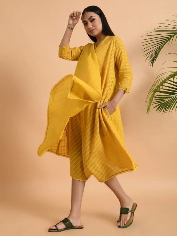 Yellow Cotton Dobby Jacket