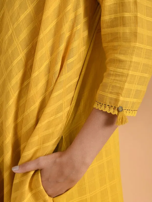 Yellow Cotton Dobby Jacket