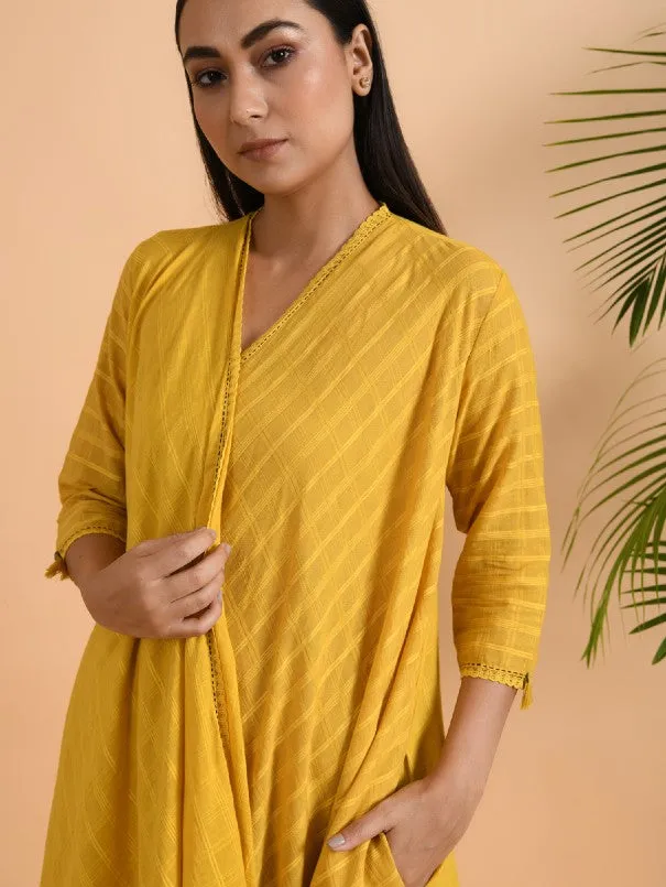 Yellow Cotton Dobby Jacket