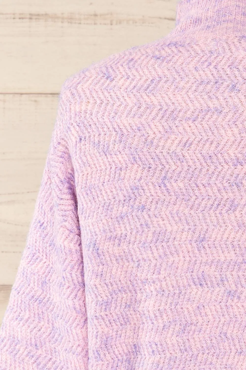 Zurich | Pink & Blue Knit Turtleneck Sweater