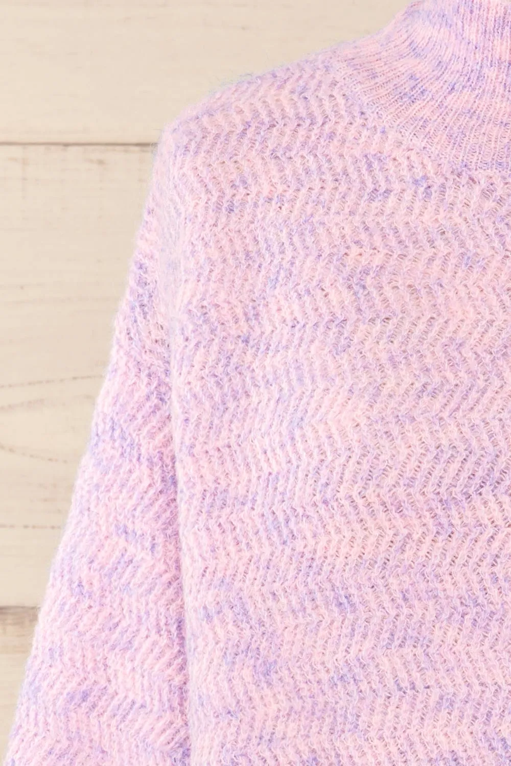 Zurich | Pink & Blue Knit Turtleneck Sweater