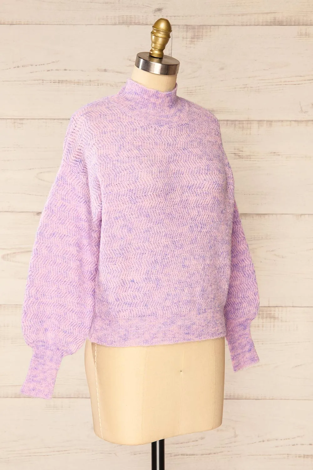 Zurich | Pink & Blue Knit Turtleneck Sweater