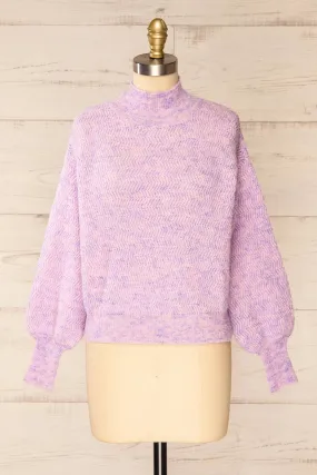 Zurich | Pink & Blue Knit Turtleneck Sweater