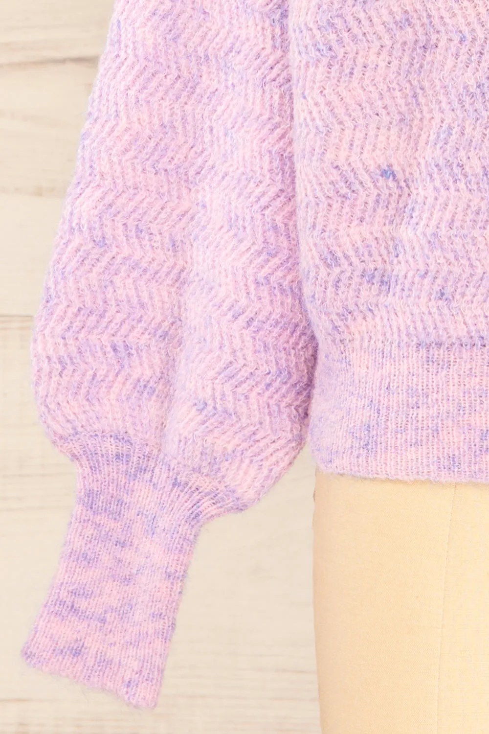 Zurich | Pink & Blue Knit Turtleneck Sweater