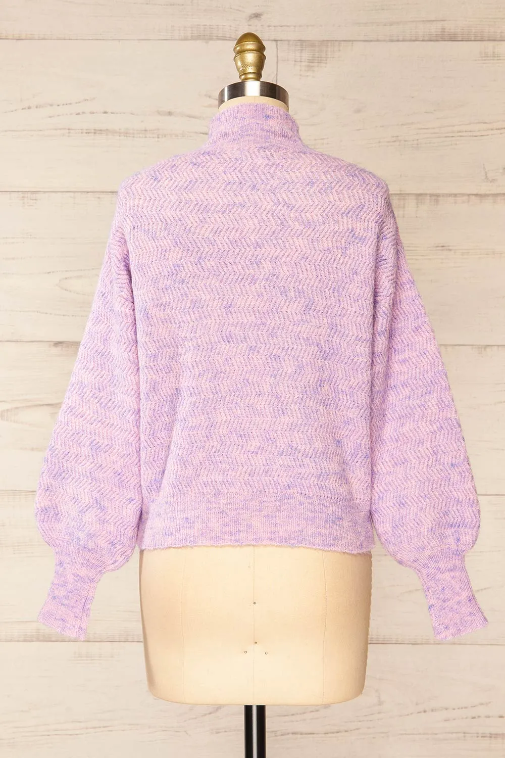 Zurich | Pink & Blue Knit Turtleneck Sweater